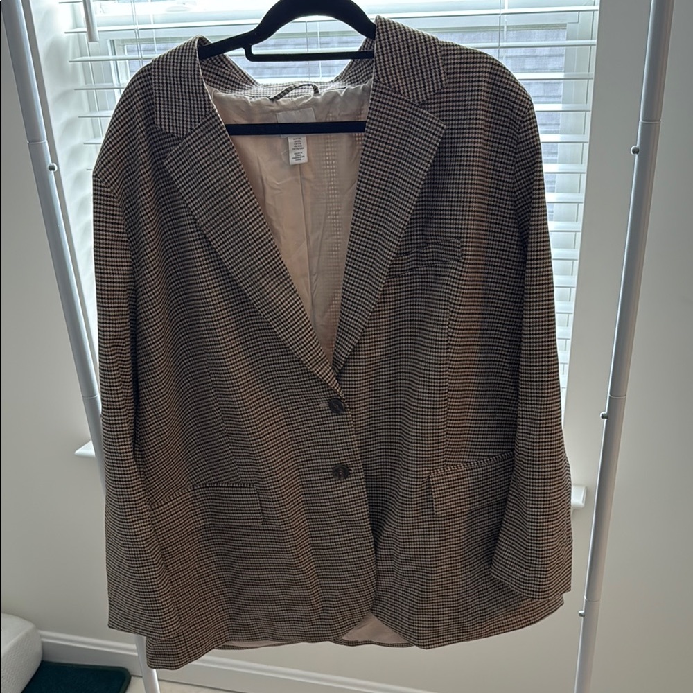 Oversized Houndstooth Blazer